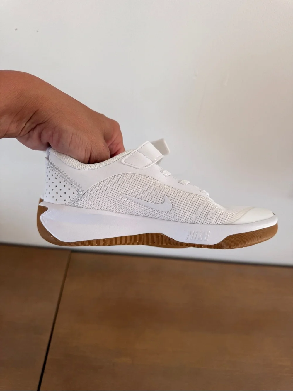Nike Kids White and Gum-Lite Athletic Sneakers